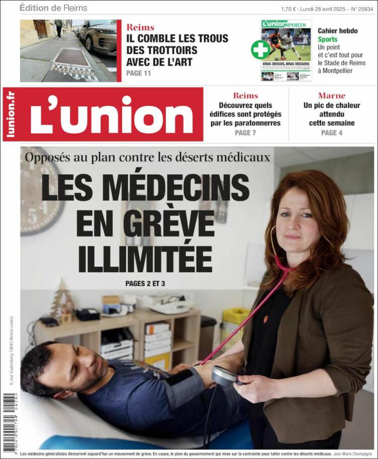 Portada de L'Union (Francia)