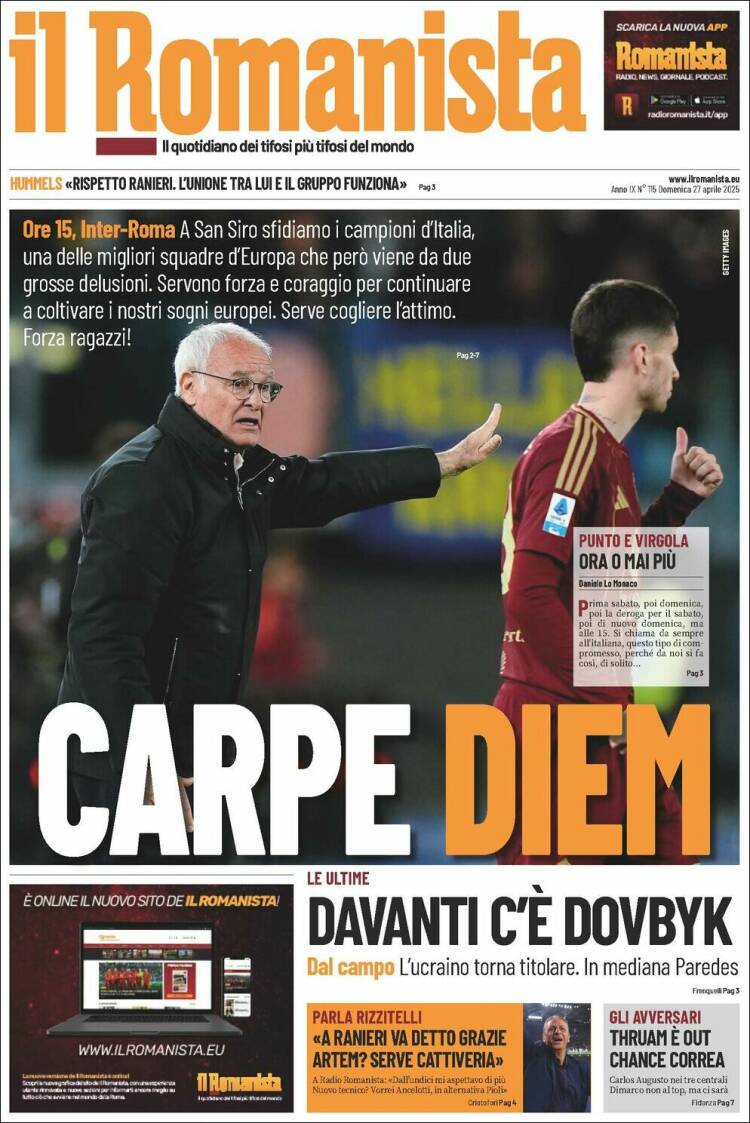 Portada de Romanista (Italia)