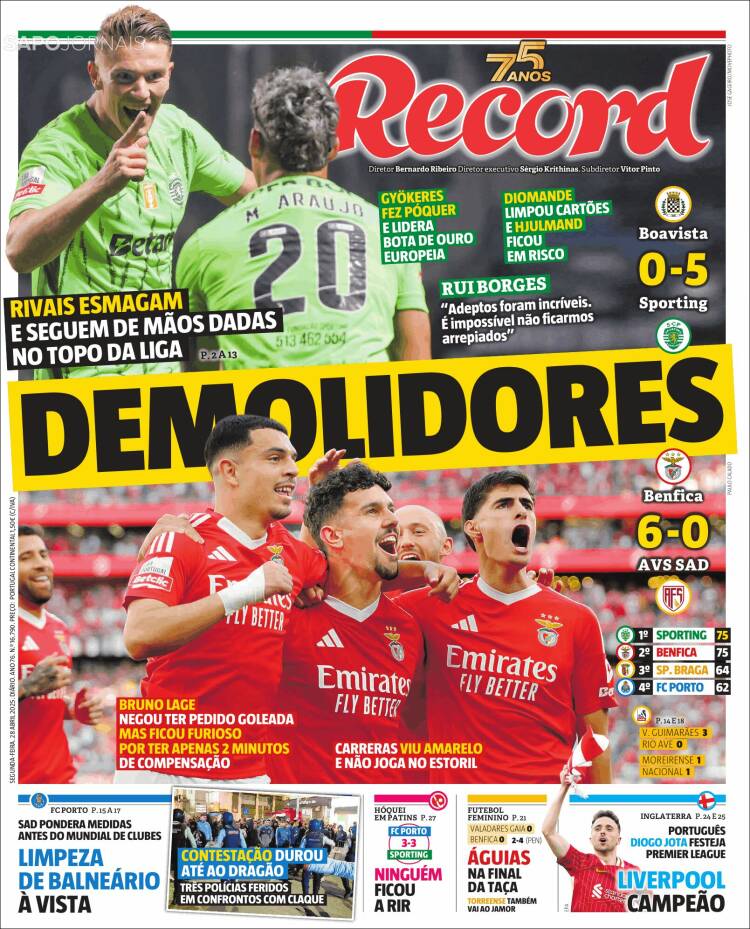Portada de Record (Portugal)
