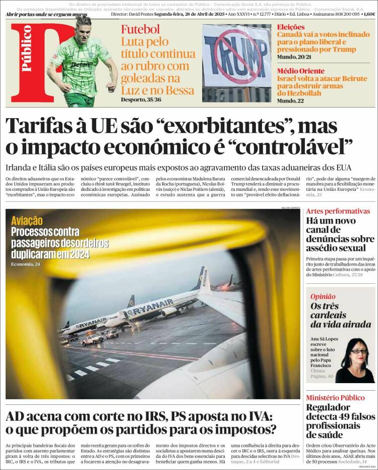 Portada de Público (Portugal)