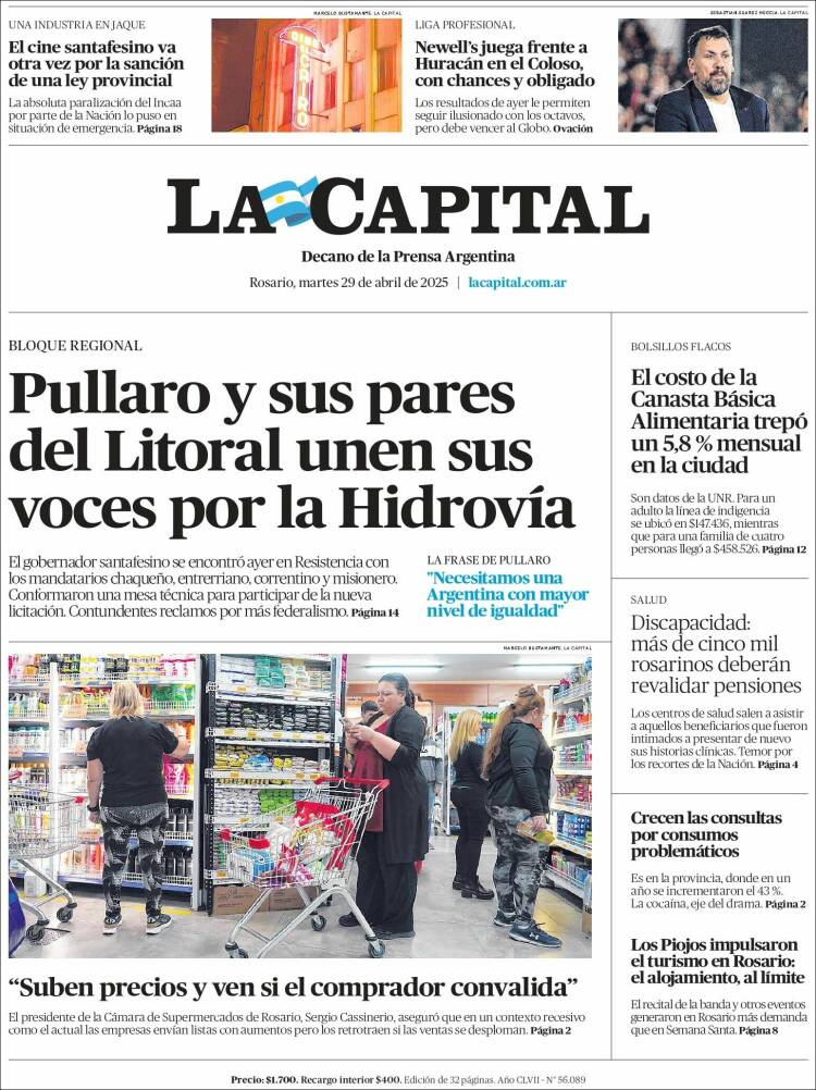 Portada de La Capital - Rosario (Argentina)