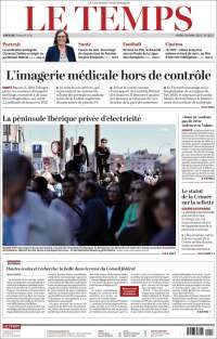 Portada de Le Matin (Suisse)