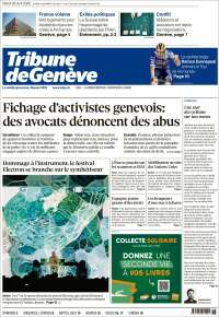 Portada de La Tribune de Genève (Suisse)