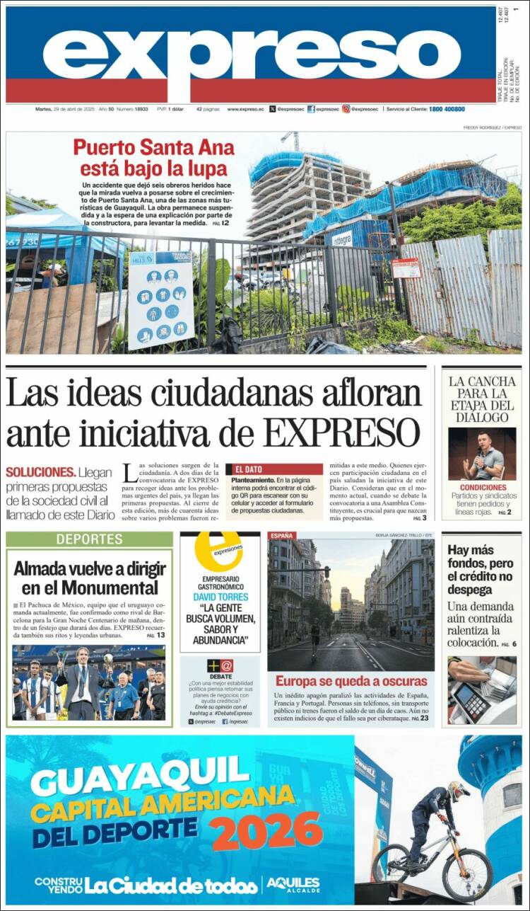 Portada de Expreso (Ecuador)