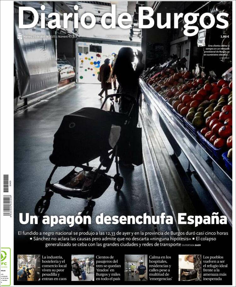 Portada de Diario de Burgos (España)