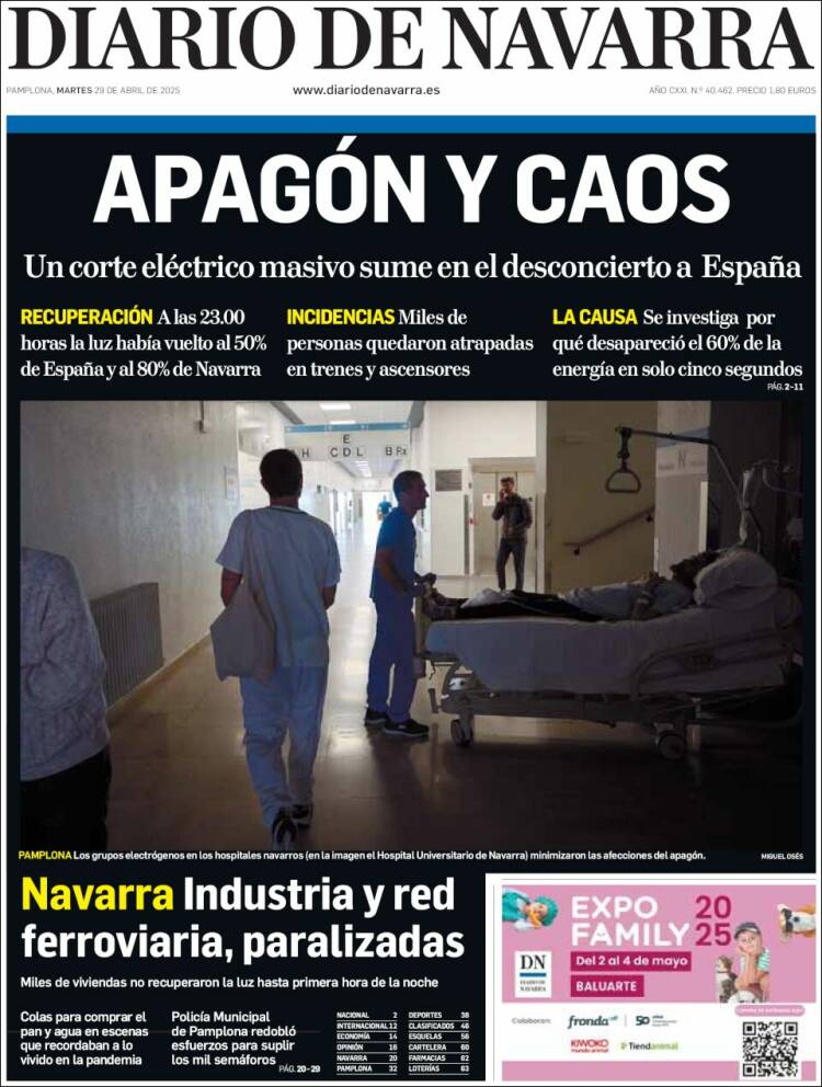 Portada de Diario de Navarra (España)