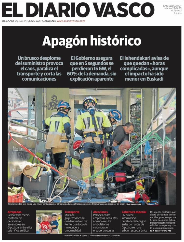 Portada de Diario Vasco (España)