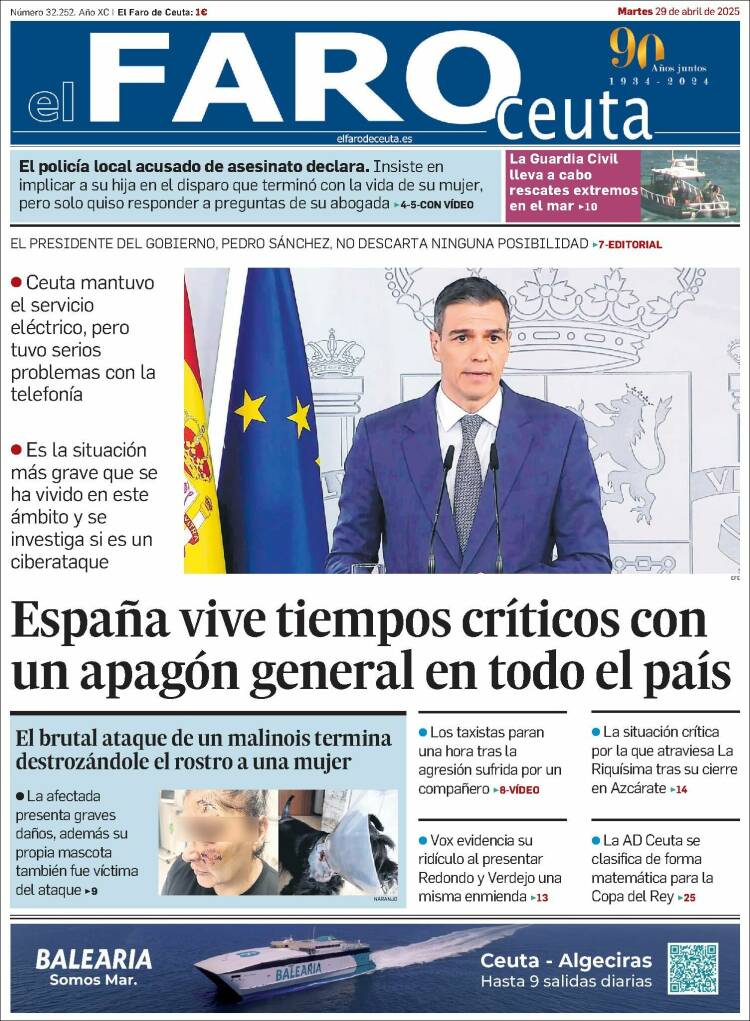 Portada de El Faro de Ceuta (España)