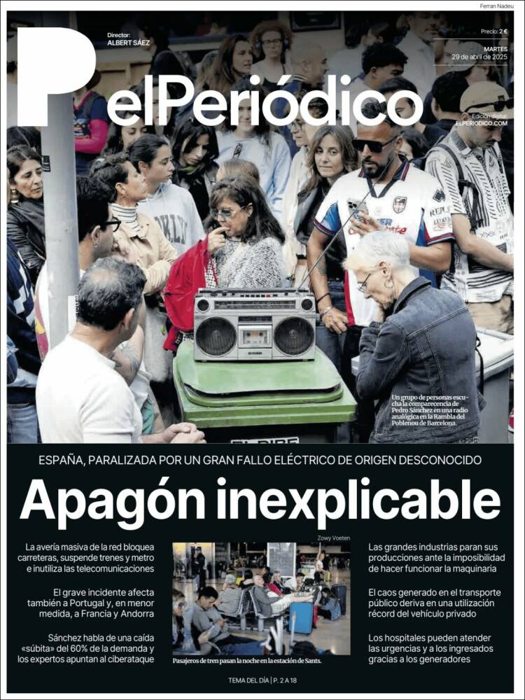 Portada de El Periódico (España)