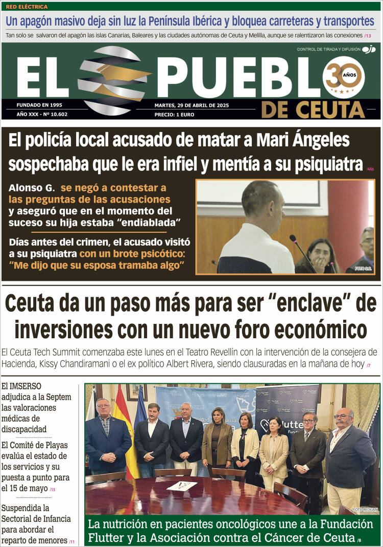 Portada de El Pueblo de Ceuta (España)