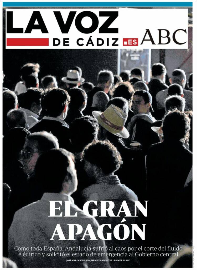 Portada de La Voz de Cádiz (España)