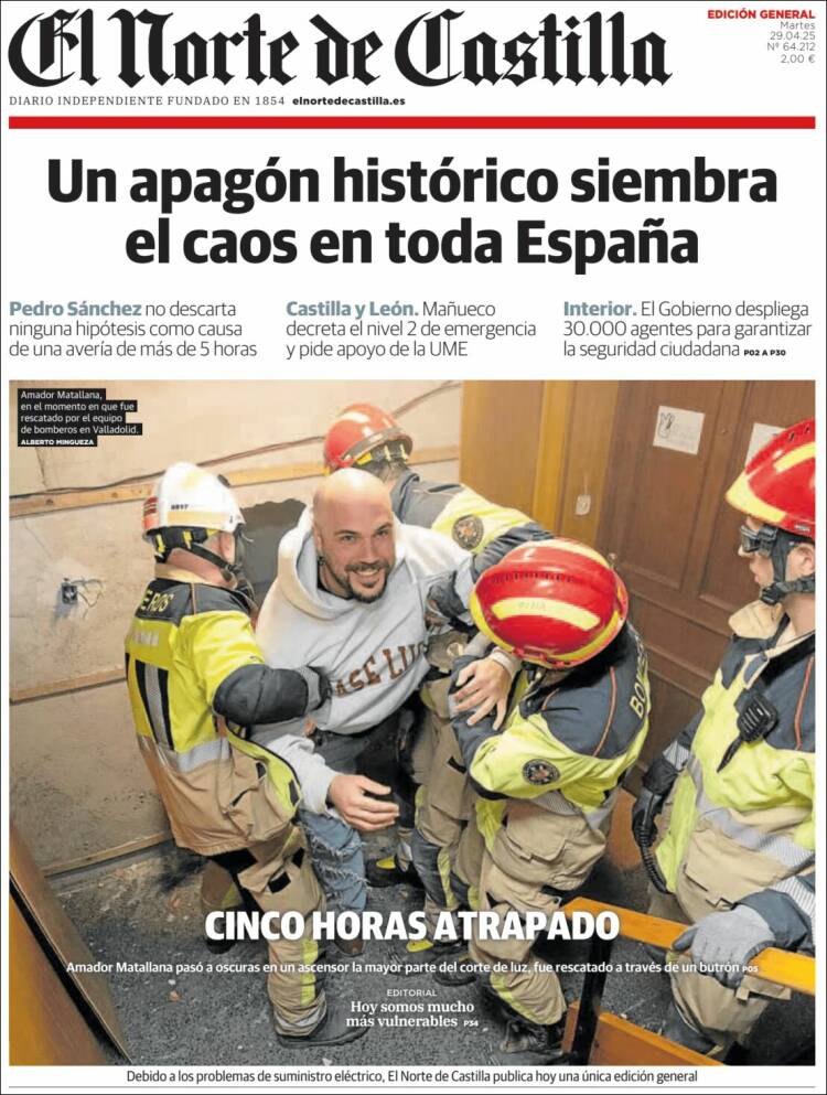 Portada de Norte de Castilla - Valladolid (España)