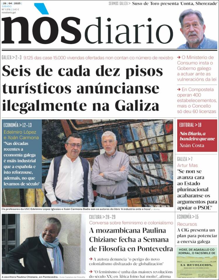 Portada de Nòs Diario (España)