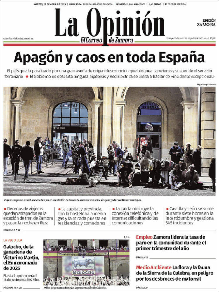 Portada de La Opinión - El Correo de Zamora (España)