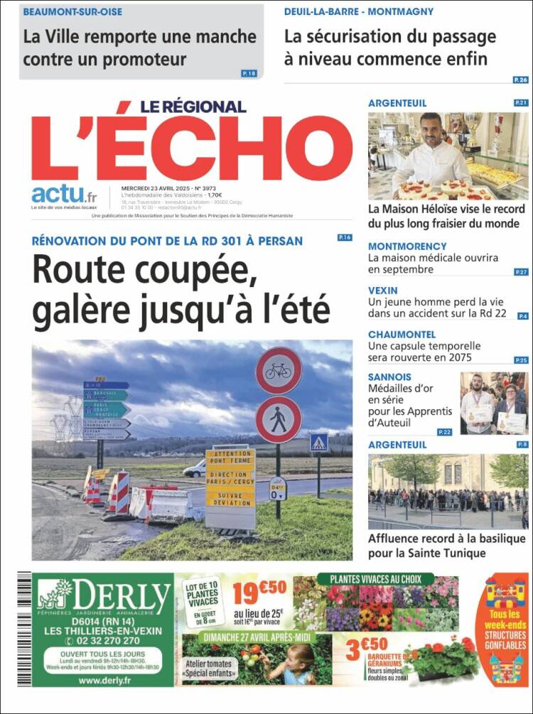 Portada de L'Echo de la Haute-Vienne (Francia)