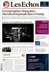 Portada de Les Echos (Francia)
