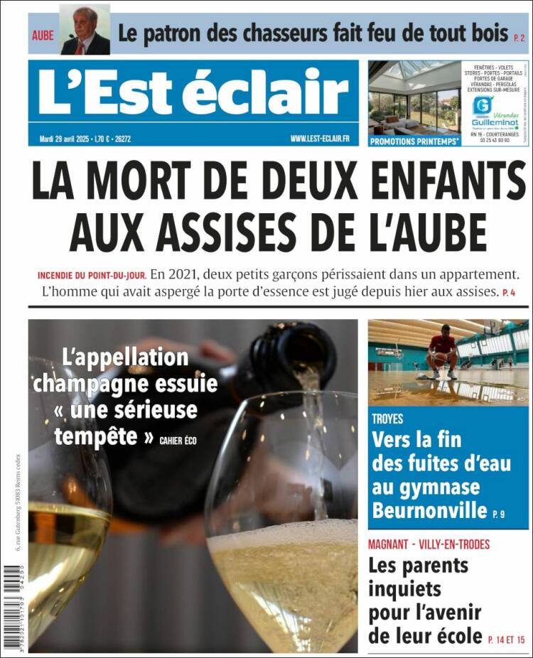 Portada de L'Est Eclair (Francia)