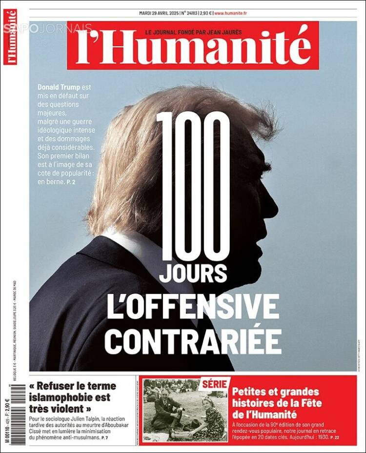 Portada de l'Humanite (Francia)