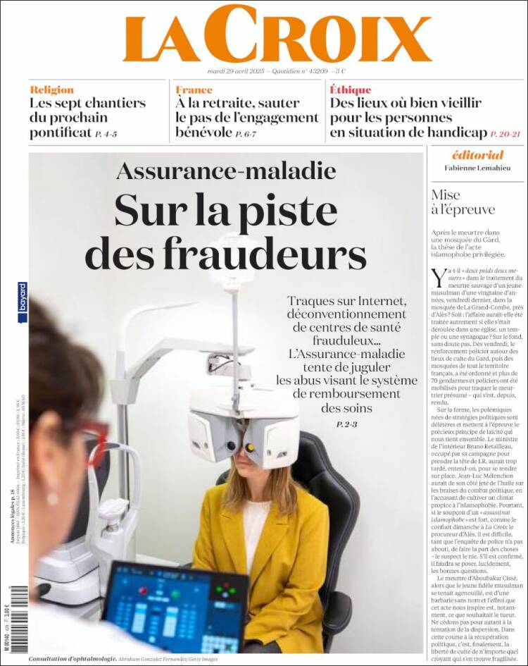 Portada de La Croix (Francia)