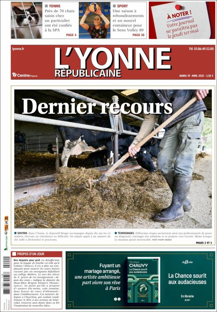 Portada de L'Yonne-Républicaine (Francia)