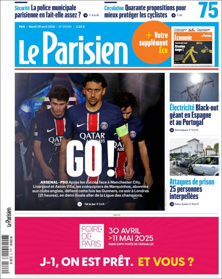 Portada de Le Parisien (Francia)