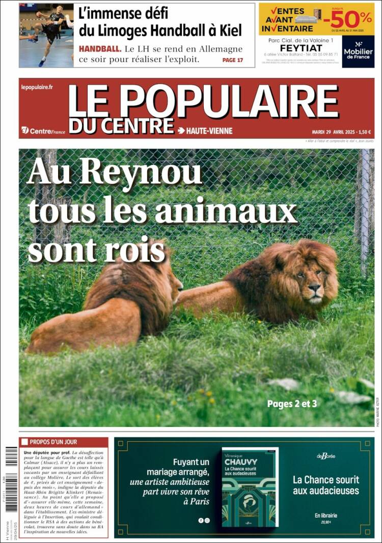 Portada de Le Populaire du Centre (Francia)