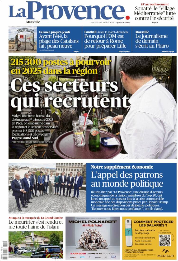 Portada de La Provence (Francia)