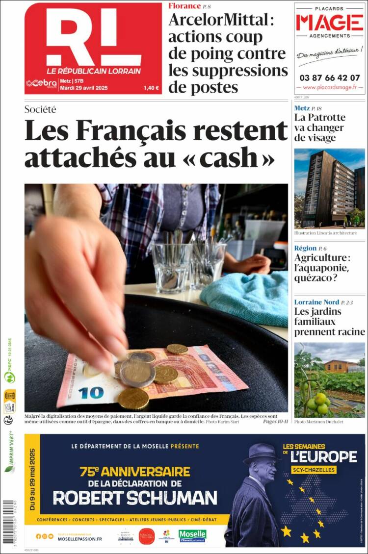 Portada de Le Republicain Lorrain (Francia)