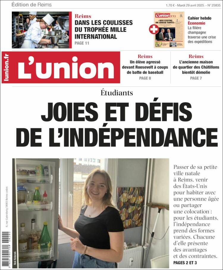 Portada de L'Union (Francia)