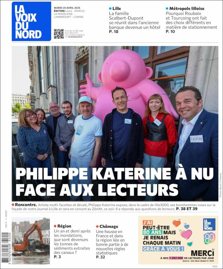 Portada de La Voix du Nord (Francia)
