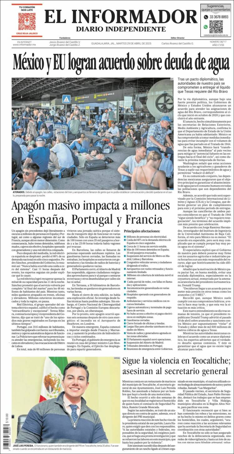 Portada de El Informador (México)