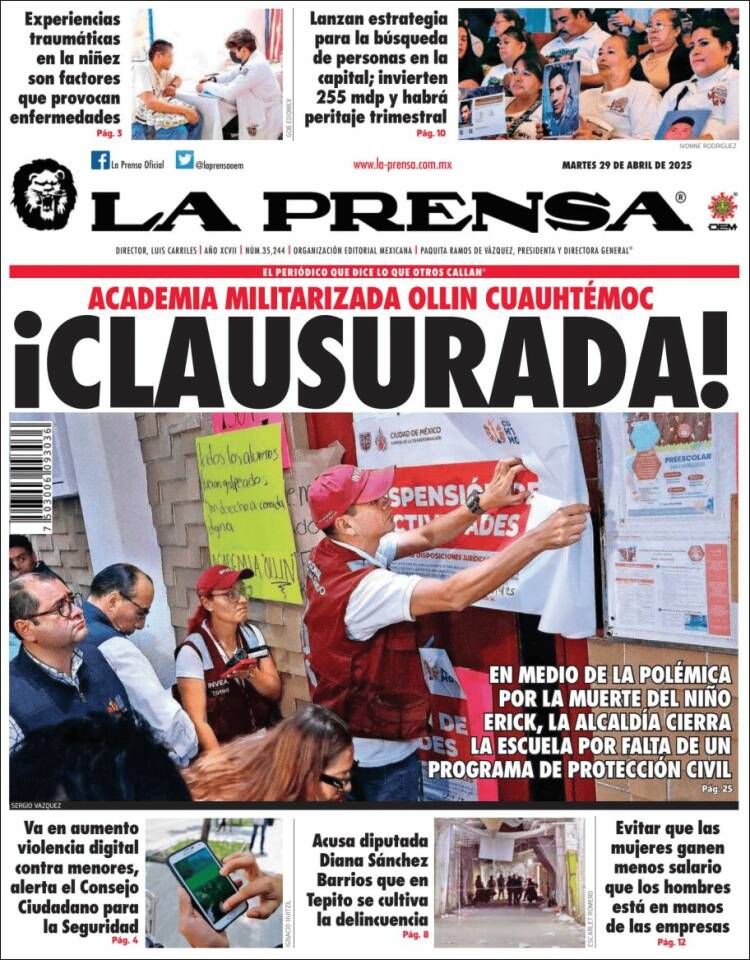 Portada de La Prensa (México)