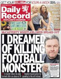 Portada de Daily Record (Reino Unido)