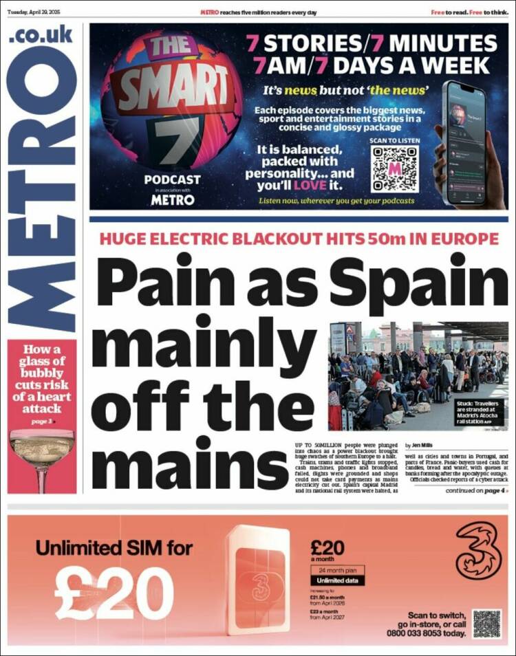 Portada de Metro (Reino Unido)