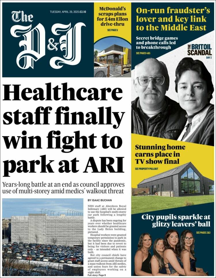 Portada de The Press and Journal (Reino Unido)