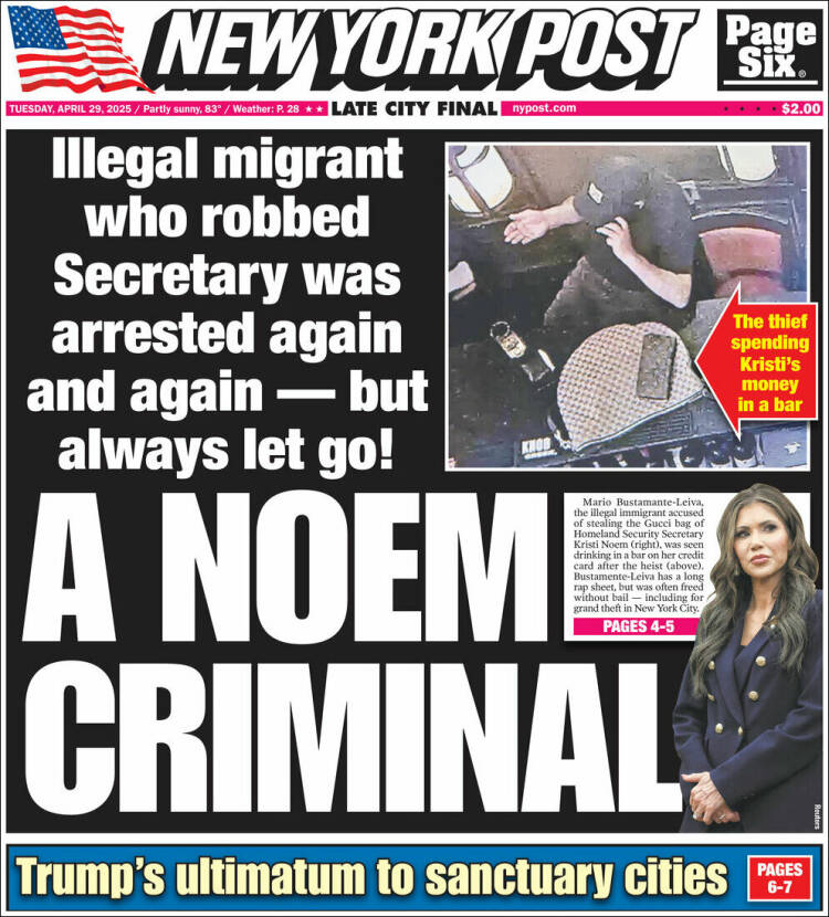 Portada de New York Post (USA)