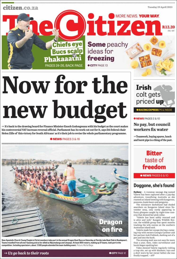 Portada de The Citizen (Sud&aacute;frica)