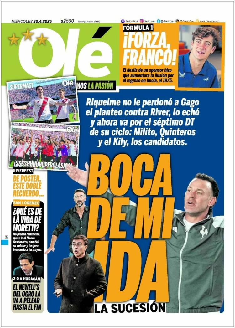 Portada de Olé (Argentina)