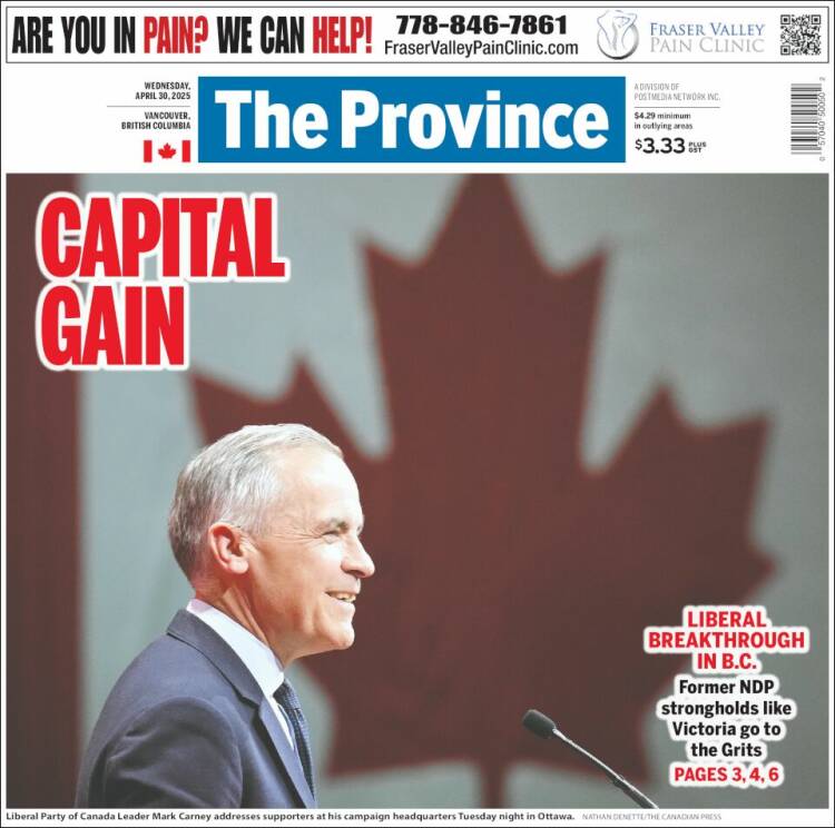 Portada de The Province (Canadá)
