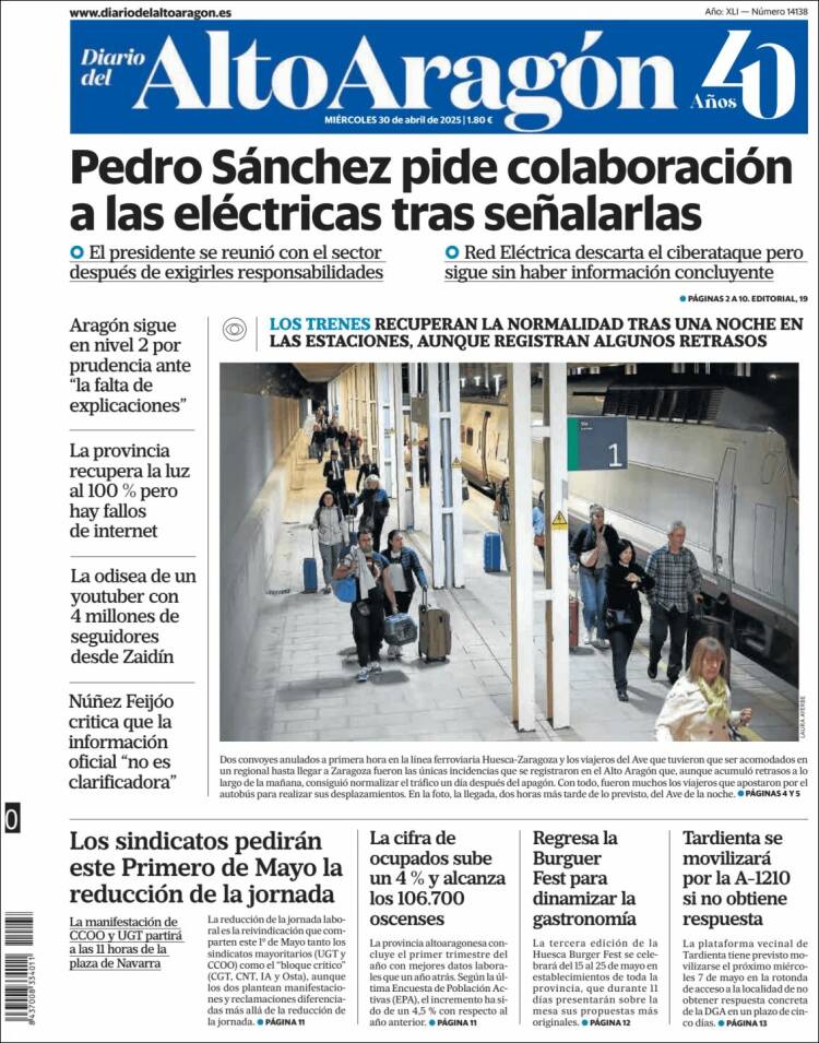 Portada de Diario del AltoAragón (España)
