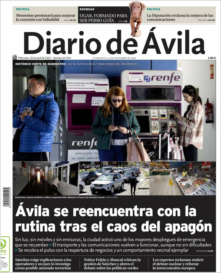 Portada de Diario de Ávila (España)