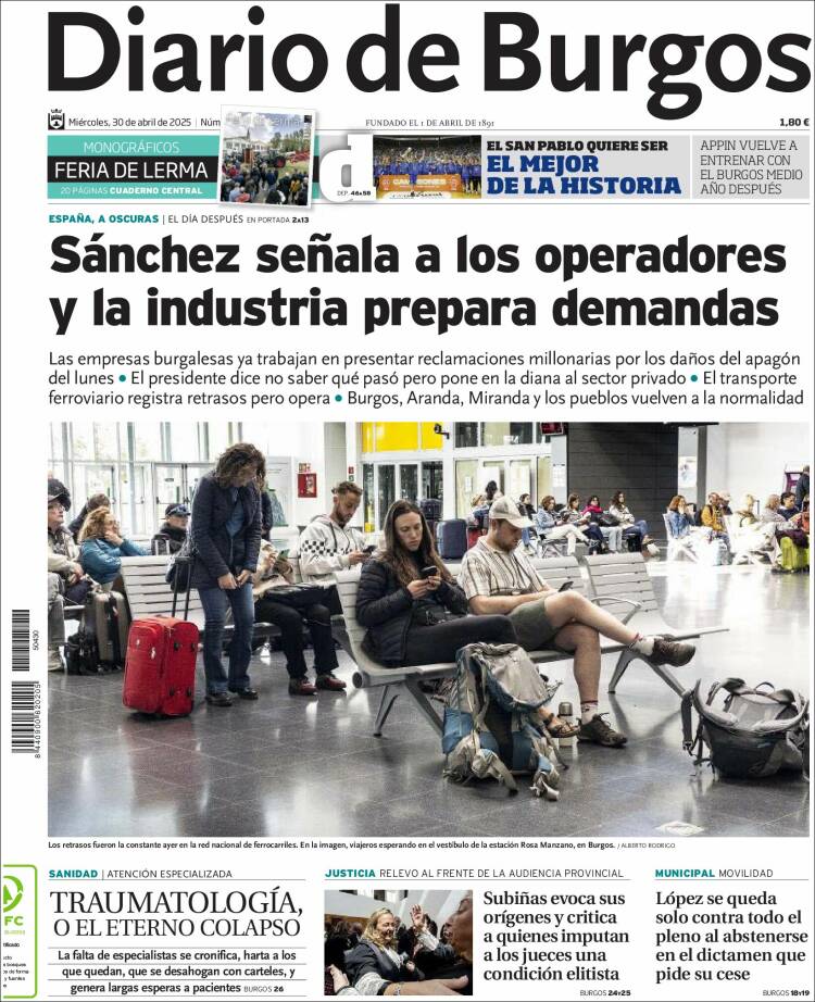 Portada de Diario de Burgos (España)