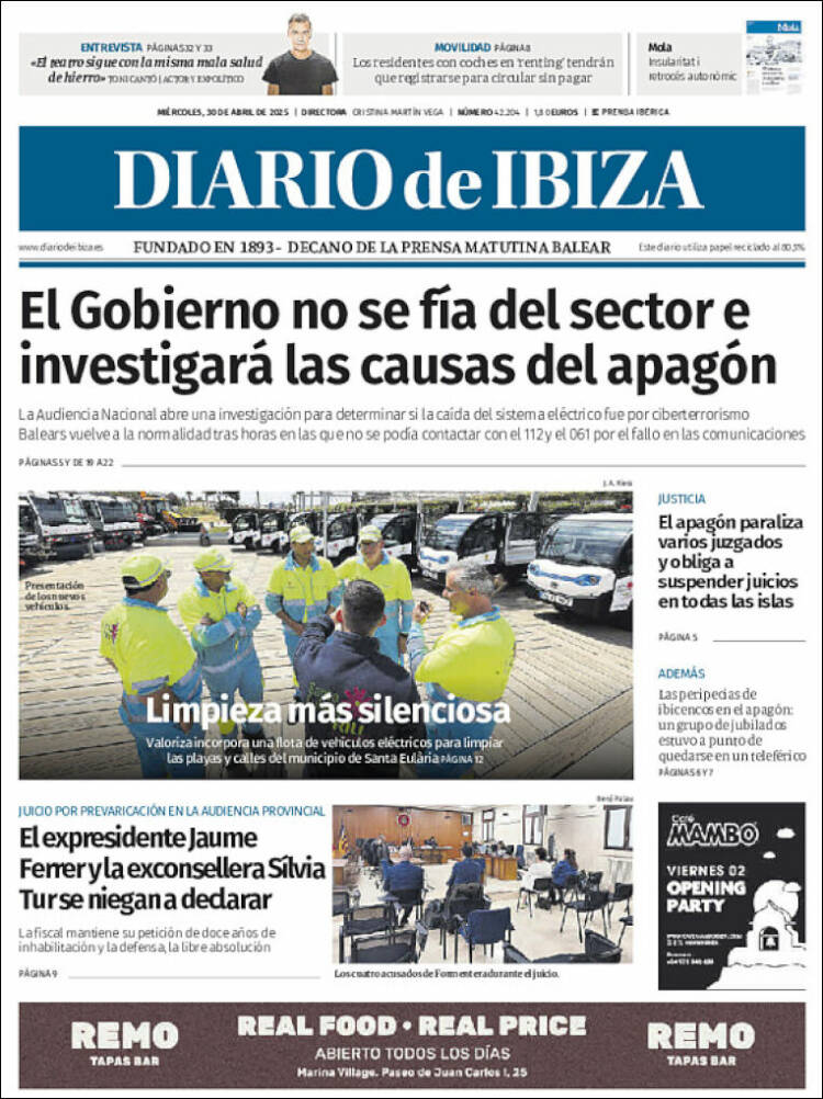 Portada de Diario de Ibiza (España)