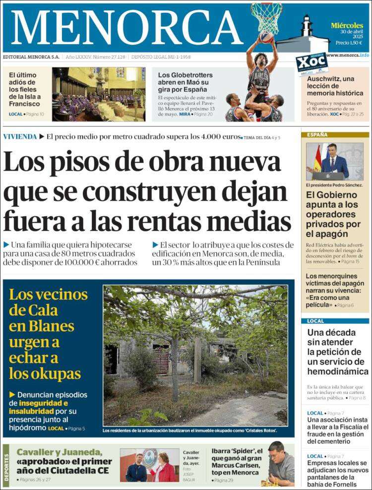 Portada de Menorca - Diario Insular (España)