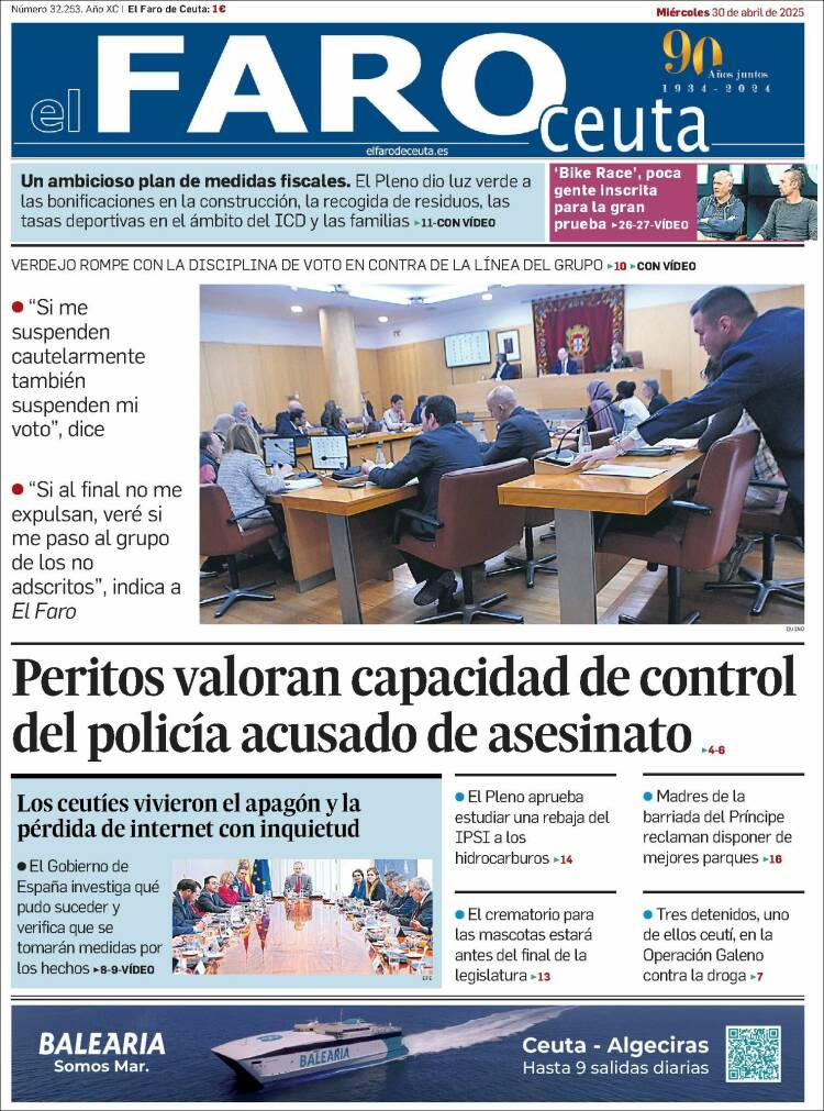 Portada de El Faro de Ceuta (España)
