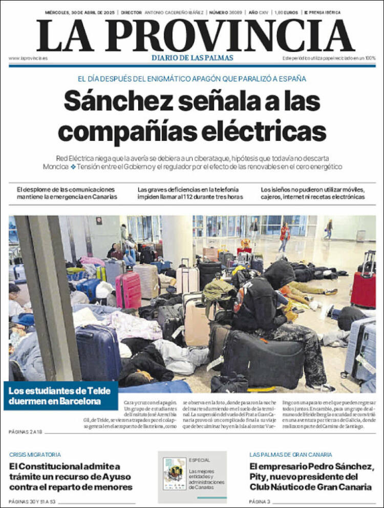 Portada de La Provincia (España)