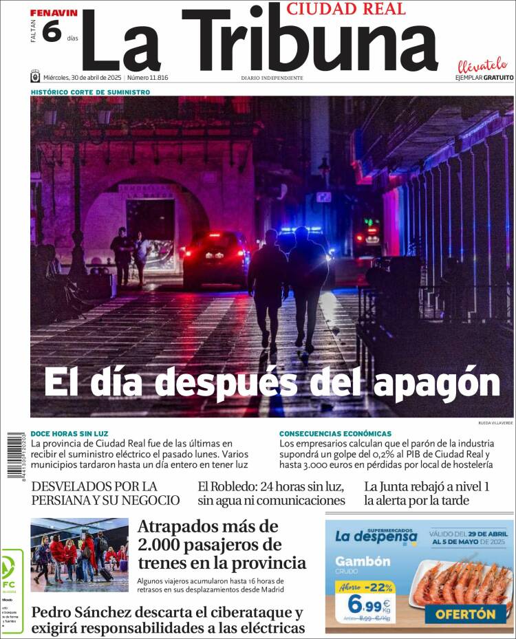 Portada de La Tribuna de Ciudad Real (España)