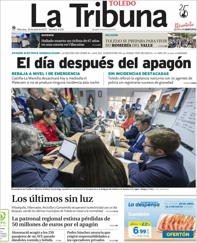 Portada de La Tribuna de Toledo (España)
