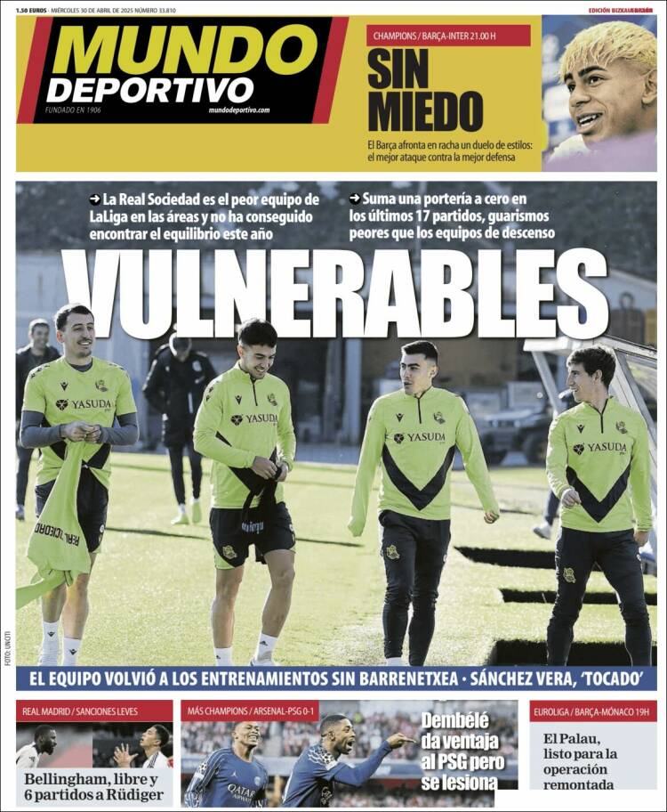 Portada de Mundo Deportivo Gipuzkoa (España)