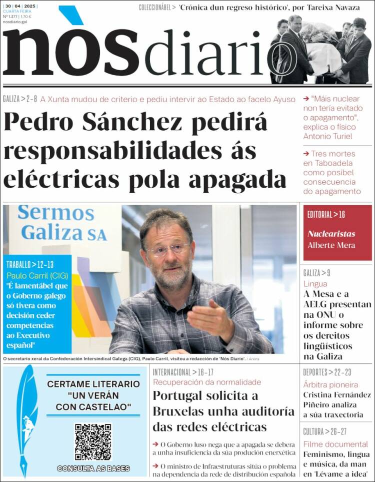 Portada de Nòs Diario (España)
